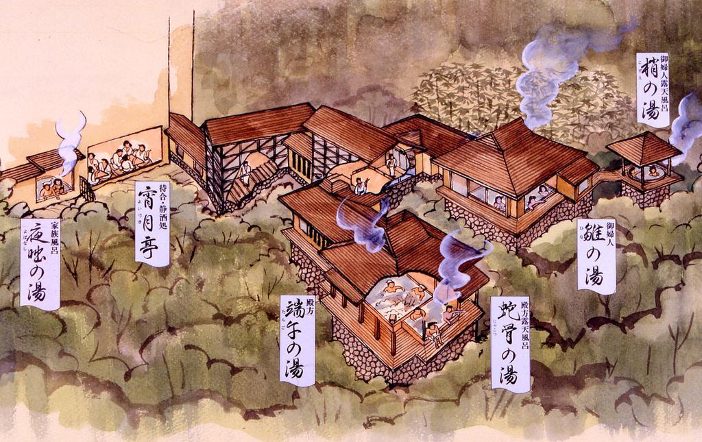 Hotel Hakone Tokinoshizuku Zewnętrze zdjęcie A 19th-century painting of a Japanese village